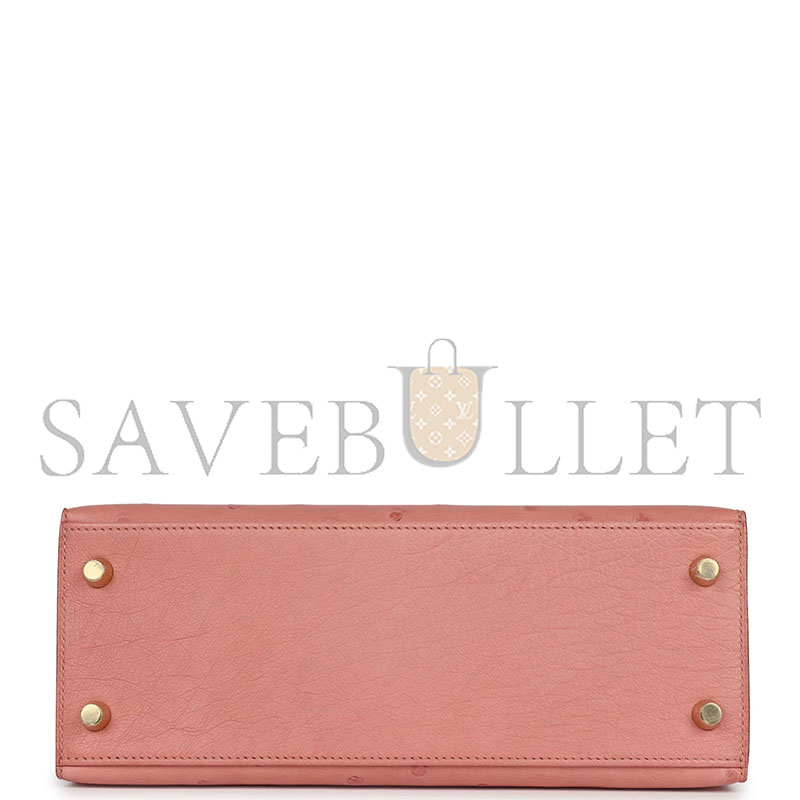 H**mes master kelly 28 ceramic powder ostrich gold hardware (28*22*10cm)